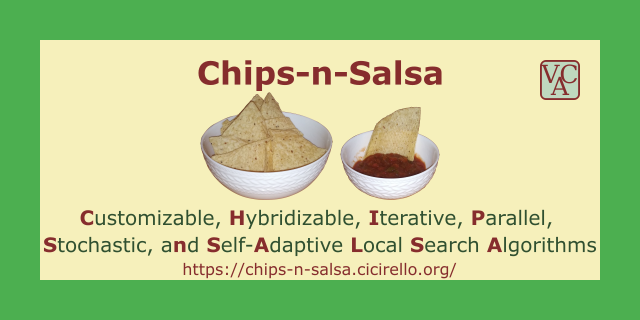 Chips-n-Salsa - A Java library of customizable, hybridizable, iterative, parallel, stochastic, and self-adaptive local search algorithms